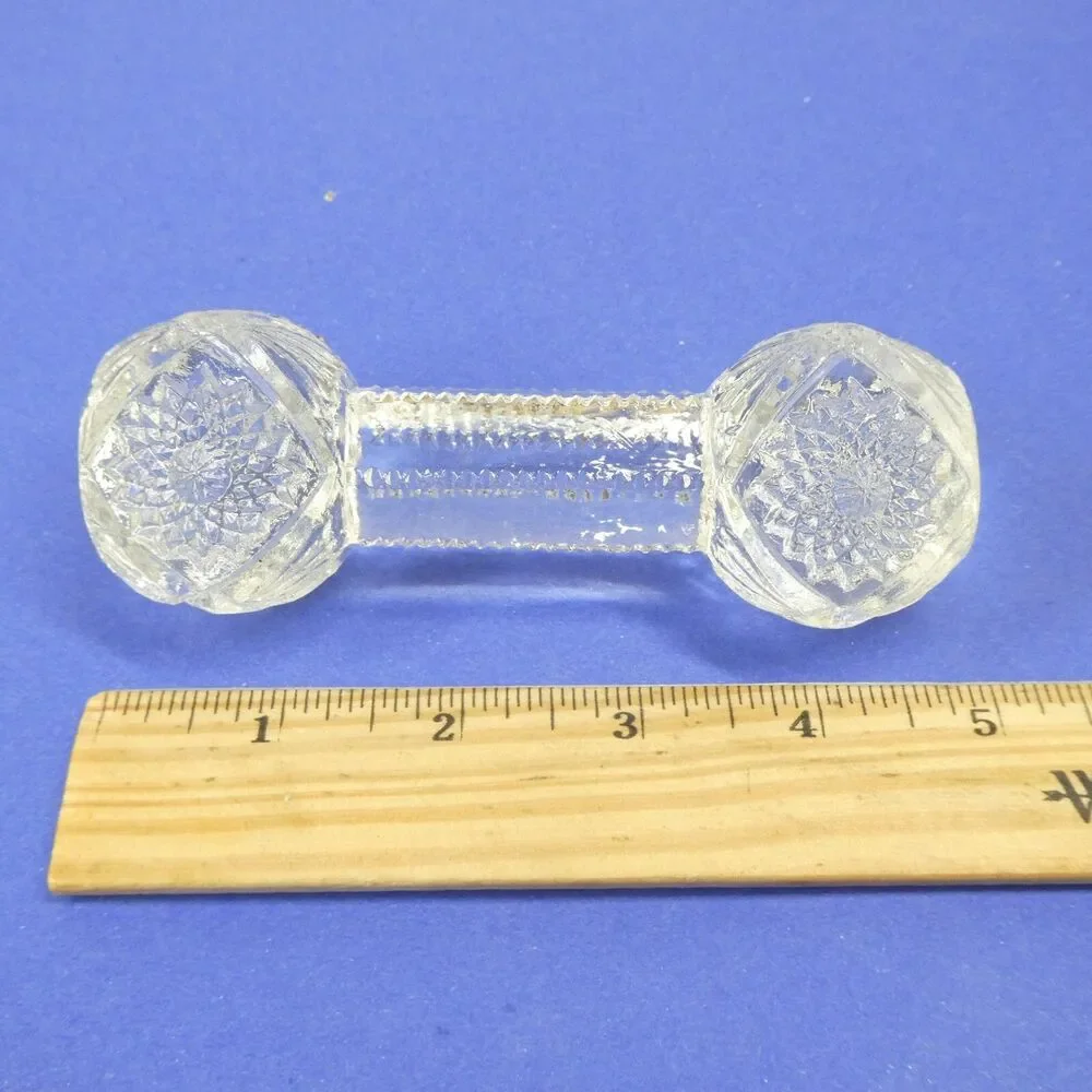 Knife Rest Clear Pressed Glass Antique Victorian Barbell